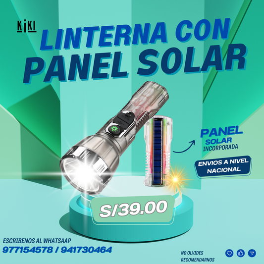 Linterna Con Panel Solar